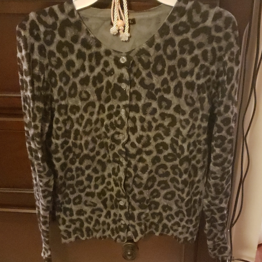 Animal print cardigan